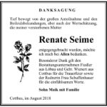 Danksagung Renate Seime