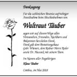 Danksagung Waltraut Täuber