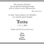 Traueranzeige Totte