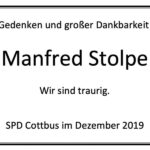 Traueranzeige Manfred Stolpe