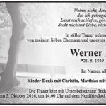 Traueranzeige Werner Möbus