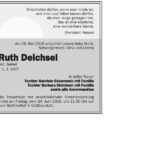 Traueranzeige Ruth Deichsel, geb. Jaekel