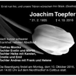 Traueranzeige Joachim Toepfer