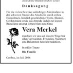Danksagung Vera Merkel