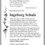 Danksagung Ingeborg Schulz