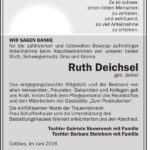 Danksagung Ruth Deichsel, geb. Jaekel