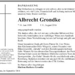 Danksagung Albrecht Grondke