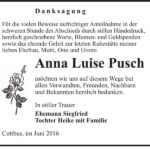Danksagung Anna Luise Pusch