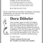 Danksagung Dora Döbeler
