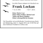 Traueranzeige Frank Lockan