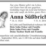 Traueranzeige Anna Süßbrich