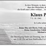 Traueranzeige Klaus Pollak