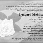 Traueranzeige Irmgard Mehlisch, geb. Marker