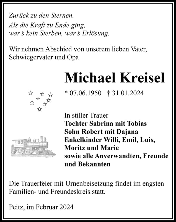 Traueranzeige Michael Kreisel