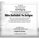 Danksagung Mechthild Schöps