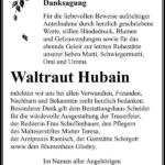 Traueranzeige Waltraut Hubain